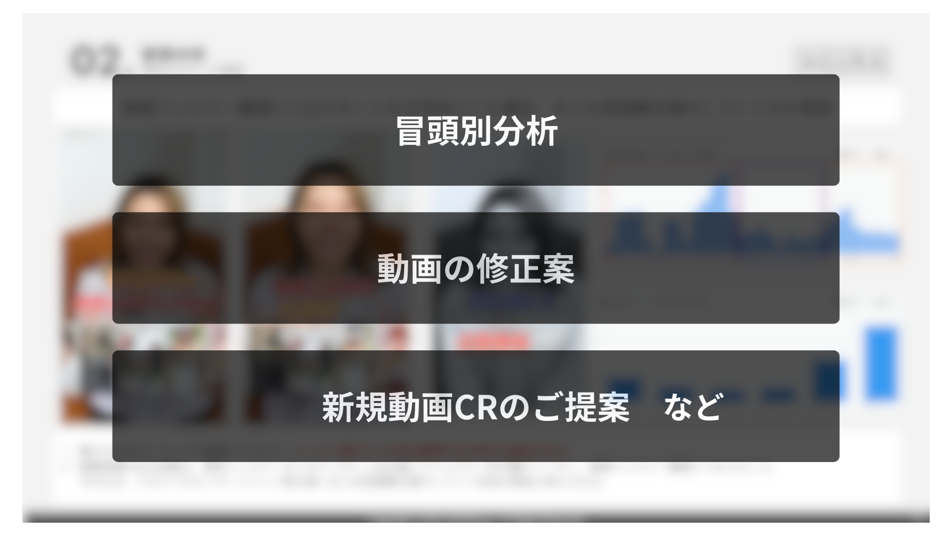 動画納品後も、動画の効果を分析し、次回に活かす改善案を提案します。